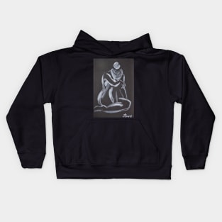 Blue Heart 3 - Female Nude Kids Hoodie